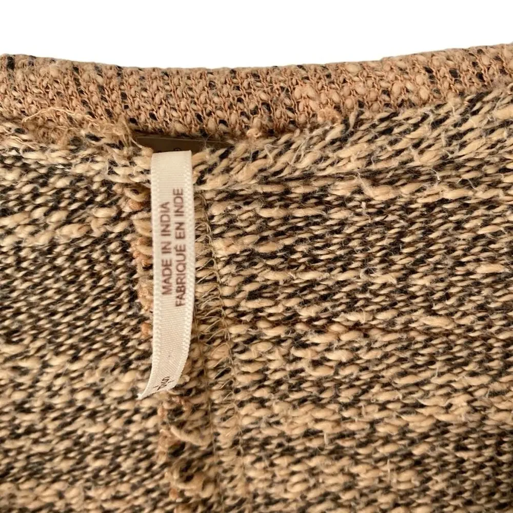 Free People Jade Tan Pullover Knit Crop Sweatshirt size small